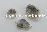 NGC463 15*20mm - 20*25mm freeform druzy agate gemstone connectors