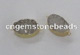 NGC470 20*30mm oval druzy agate gemstone connectors wholesale