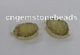 NGC471 20*30mm oval druzy agate gemstone connectors wholesale