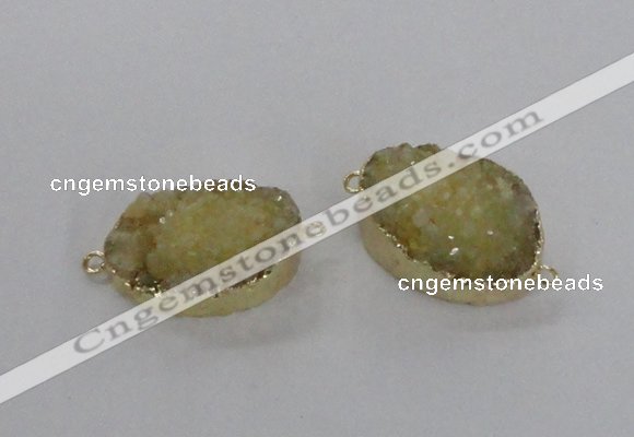 NGC471 20*30mm oval druzy agate gemstone connectors wholesale