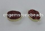 NGC473 20*30mm oval druzy agate gemstone connectors wholesale