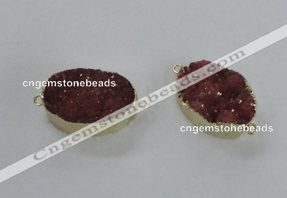 NGC473 20*30mm oval druzy agate gemstone connectors wholesale