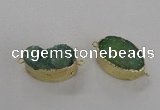 NGC475 20*30mm oval druzy agate gemstone connectors wholesale