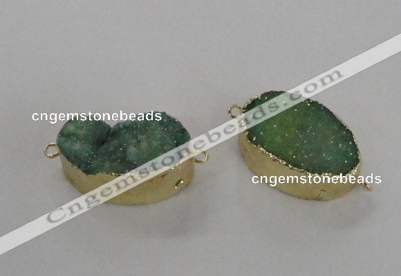 NGC475 20*30mm oval druzy agate gemstone connectors wholesale