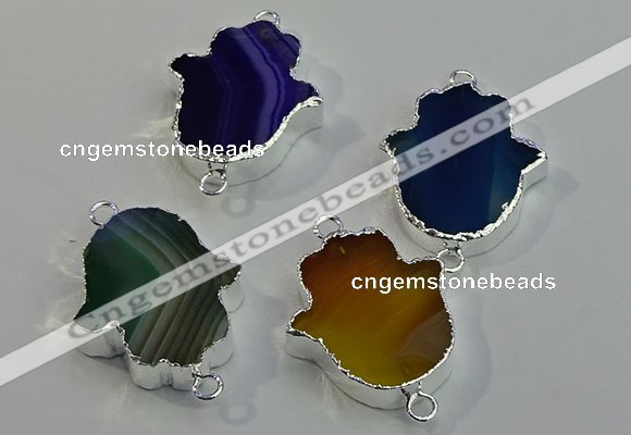 NGC5016 22*30mm - 25*35mm hamsahand agate gemstone connectors