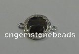 NGC5024 20mm flat round labradorite with rhinestone connectors