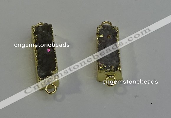 NGC5030 10*35mm - 10*40mm rectangle druzy agate connectors