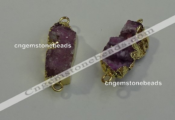 NGC5033 10*30mm - 10*35mm rectangle druzy quartz connectors