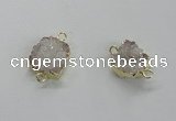 NGC505 8*10mm - 12*14mm freeform plated druzy agate connectors