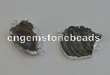 NGC5063 30*40mm - 38*42mm freeform druzy agate connectors