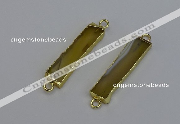 NGC5066 8*35mm - 10*40mm rectangle agate gemstone connectors