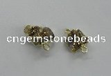 NGC507 8*10mm - 12*14mm freeform plated druzy agate connectors
