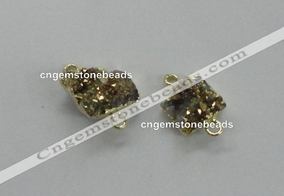 NGC507 8*10mm - 12*14mm freeform plated druzy agate connectors