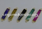 NGC5073 8*35mm - 10*40mm rectangle agate gemstone connectors