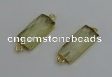 NGC5078 12*30mm - 15*35mm faceted rectangle lemon quartz connectors