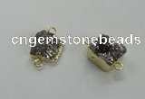 NGC508 8*10mm - 12*14mm freeform plated druzy agate connectors