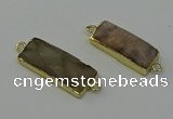 NGC5087 12*30mm - 15*30mm faceted rectangle moonstone connectors