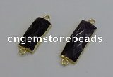 NGC5088 12*30mm - 15*35mm faceted rectangle amethyst connectors