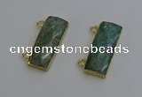 NGC5102 12*30mm - 15*35mm faceted rectangle amazonite connectors