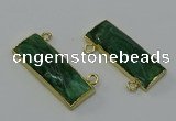 NGC5105 12*30mm - 15*30mm rectangle African green stone connectors