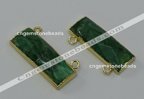 NGC5105 12*30mm - 15*30mm rectangle African green stone connectors