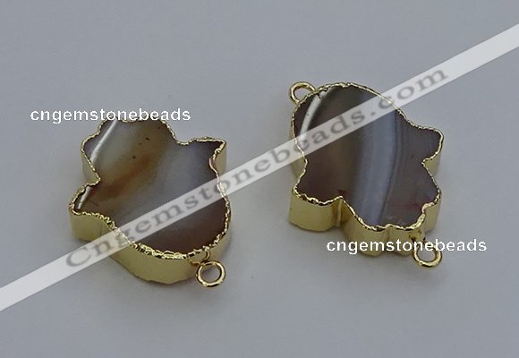 NGC5113 22*30mm - 25*35mm hamsahand agate gemstone connectors