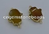 NGC5114 22*30mm - 25*35mm hamsahand agate gemstone connectors