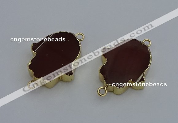 NGC5116 22*30mm - 25*35mm hamsahand agate gemstone connectors