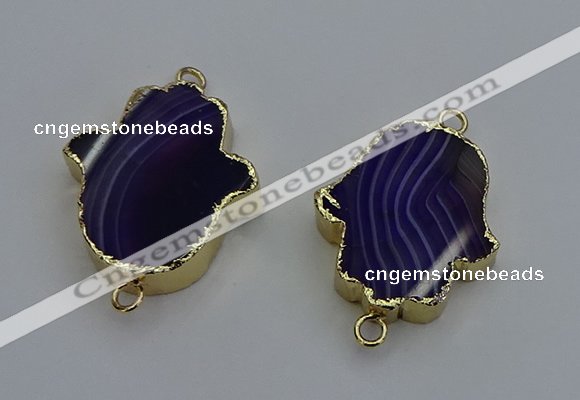 NGC5119 22*30mm - 25*35mm hamsahand agate gemstone connectors