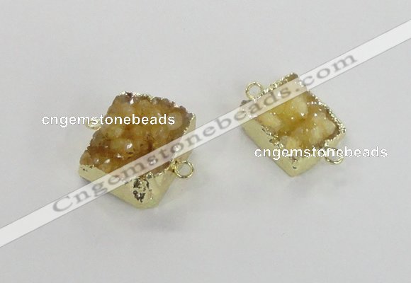 NGC512 15*16mm - 16*17mm freeform druzy agate connectors