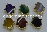 NGC5121 22*30mm - 25*35mm hamsahand agate gemstone connectors