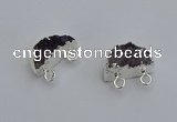 NGC5124 10*20mm - 12*20mm moon druzy amethyst gemstone connectors