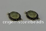 NGC5128 16*20mm oval lemon quartz gemstone connectors wholesale