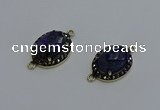 NGC5134 16*20mm oval lapis lazuli gemstone gemstone connectors