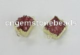 NGC514 15*16mm - 16*17mm freeform druzy agate connectors