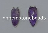 NGC5141 16*35mm - 18*40mm arrowhead amethyst connectors