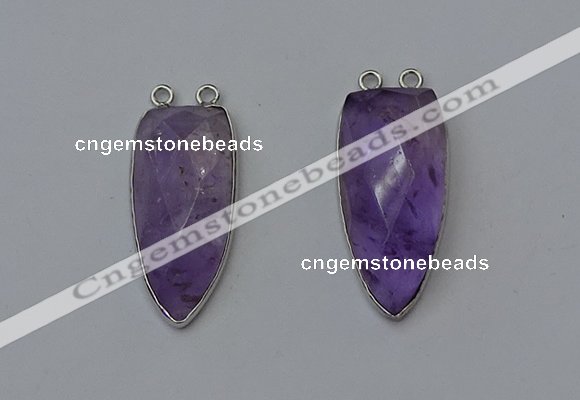 NGC5141 16*35mm - 18*40mm arrowhead amethyst connectors