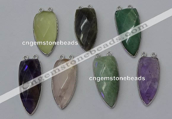 NGC5155 16*35mm - 18*40mm arrowhead mixed gemstone connectors