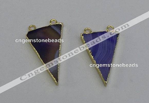 NGC5159 25*35mm - 30*40mm triangle agate gemstone connectors