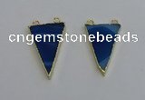 NGC5161 25*35mm - 30*40mm triangle agate gemstone connectors