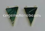 NGC5162 25*35mm - 30*40mm triangle agate gemstone connectors