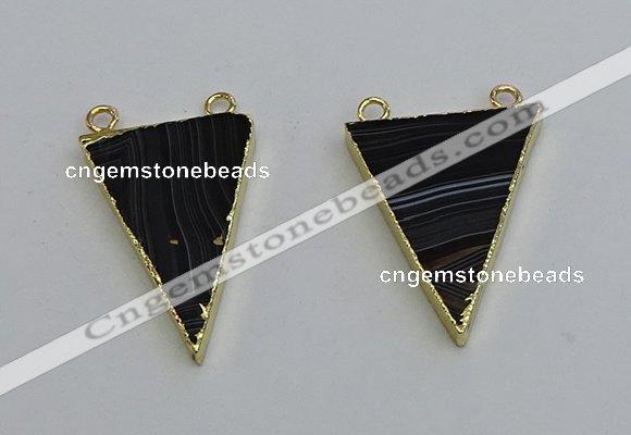 NGC5164 25*35mm - 30*40mm triangle agate gemstone connectors