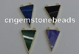 NGC5165 25*35mm - 30*40mm triangle agate gemstone connectors