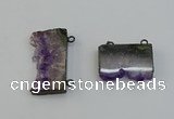 NGC5182 20*35mm - 22*40mm freeform druzy amethyst connectors