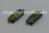 NGC5192 12*30mm - 15*30mm rectangle green rutilated quartz connectors