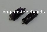 NGC5199 12*30mm - 15*30mm faceted rectangle amethyst connectors