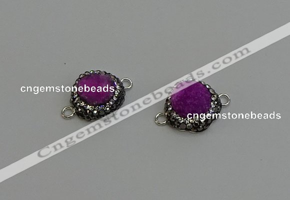 NGC5226 12mm - 14mm freeform druzy agate connectors wholesale