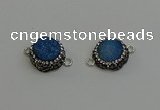 NGC5227 12mm - 14mm freeform druzy agate connectors wholesale