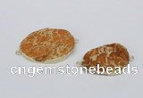 NGC523 20*30mm - 30*40mm freeform sea sediment jasper connectors