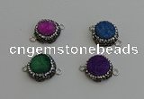 NGC5230 12mm - 14mm freeform druzy agate connectors wholesale